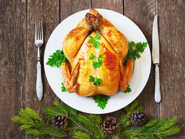Christmas whole roasted chicken