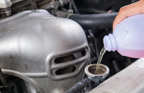 Add water to car  radiator,Check water car radiator.