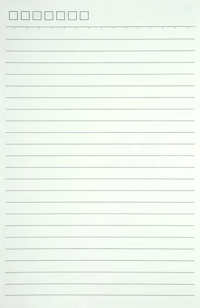 White notebook paper  for background.