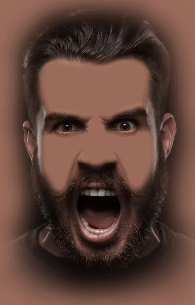 Portrait of young screaming man
