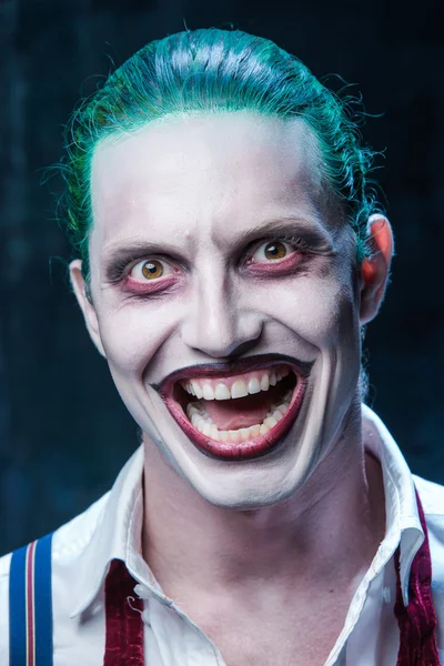 Bloody Halloween theme: crazy joker face