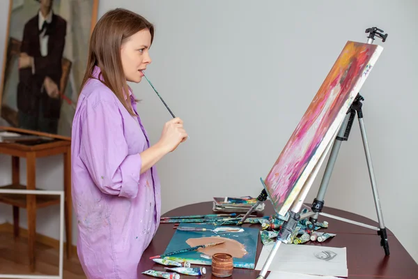 Creative artist for drawing in the studio