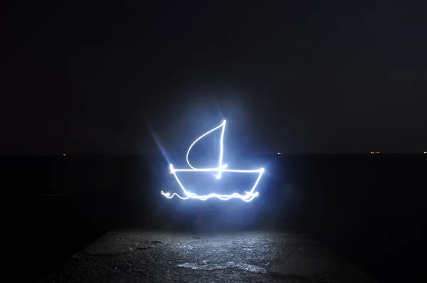 Light art boat