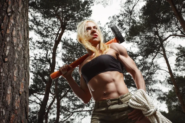 Fitness woman lumberjack