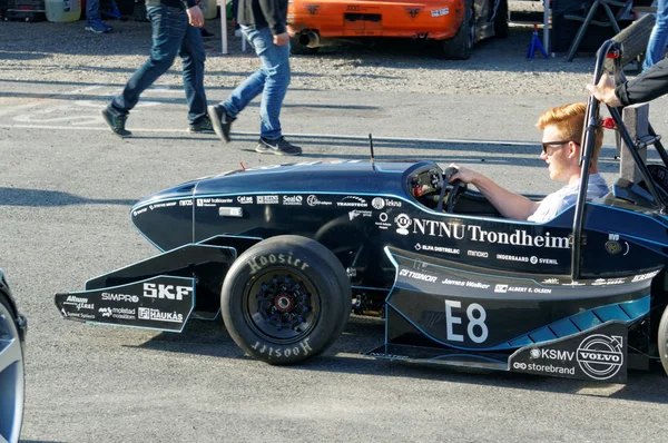 Autumn racing modified car drifting in Norway