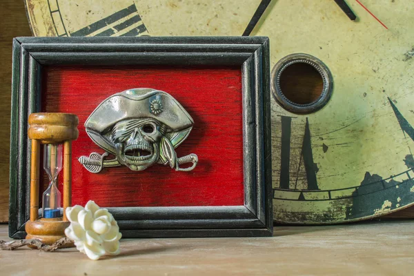 Picture frames skull and the clock