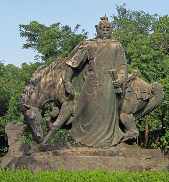 Statue of chinese warrior with horse