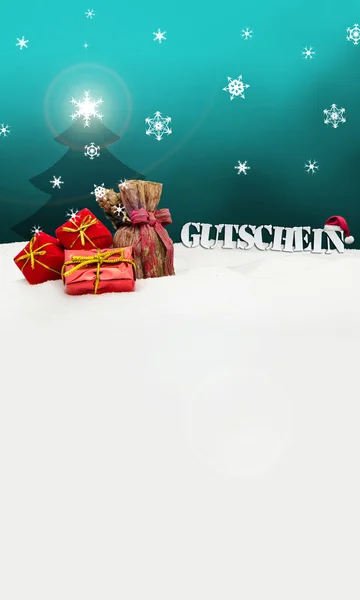Christmas voucher Gutschein gifts snow