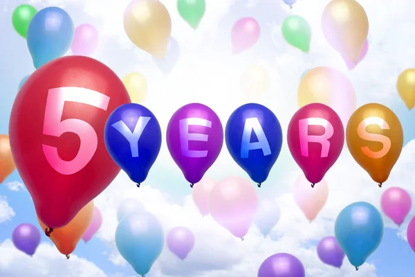 5 years happy birthday balloon colorful balloons