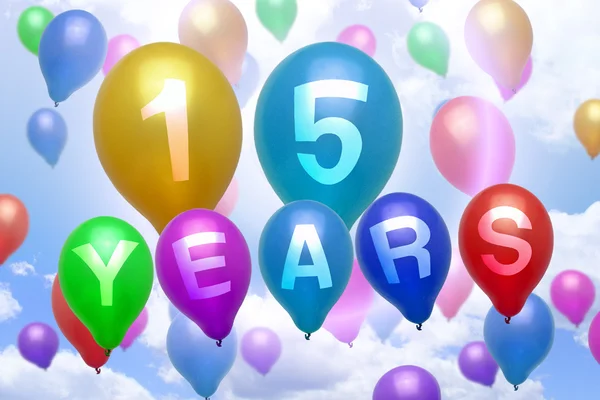 15 years happy birthday balloon colorful balloons