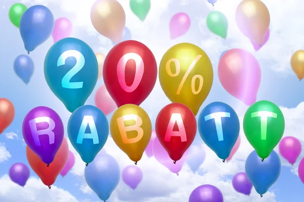 German 20 percent off Rabatt balloon colorful balloons