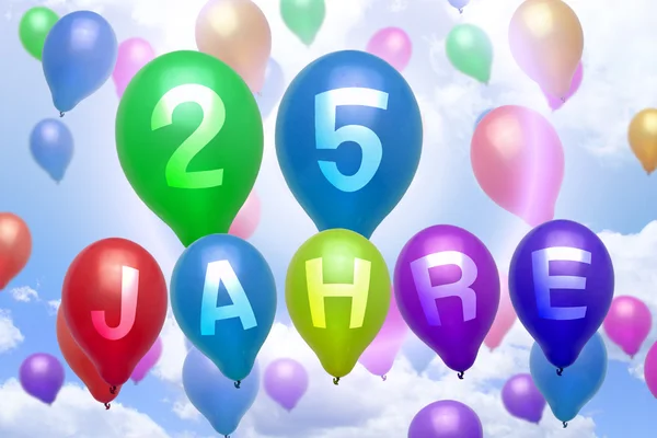 German 25 years balloon colorful balloons
