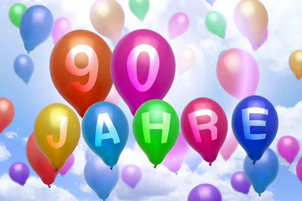 German 90 years balloon colorful balloons