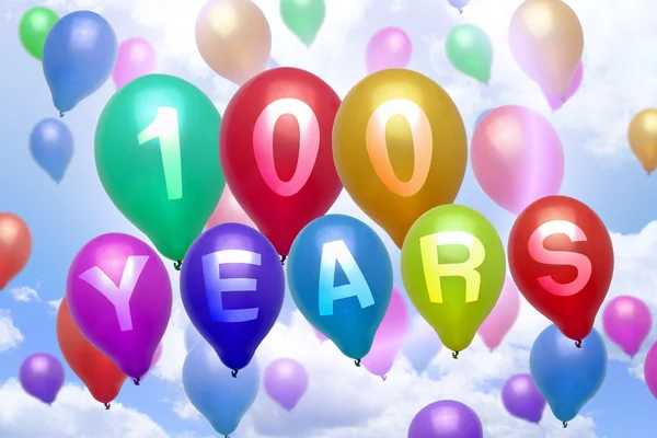 100 years happy birthday balloon colorful balloons