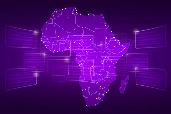 Africa Map World map News Communication purple