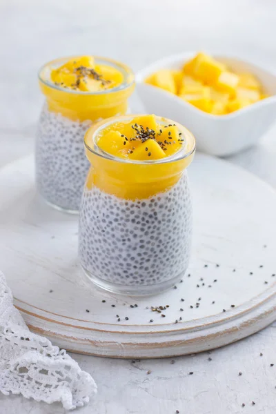 Chia seeds pudding with mango