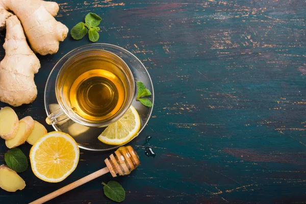 Ginger tea with lemon and honey