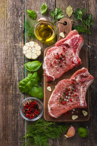 Pork chops with spices and herbs