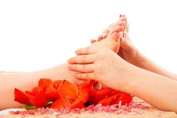 Foot massage at spa