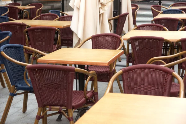 Tables and chairs in cafe