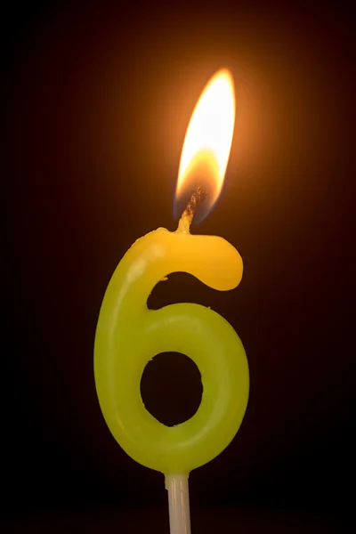 Birthday number anniversary candle : number 6