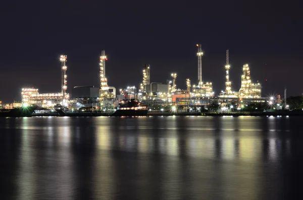 Oil refinery plant at twilight