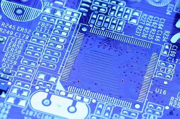 Modern blue circuit board