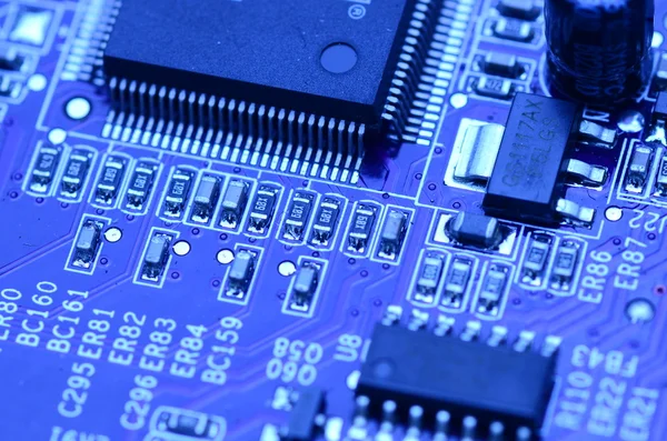 Modern blue circuit board