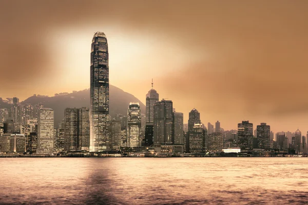 Hong Kong in the rays of the rising sun