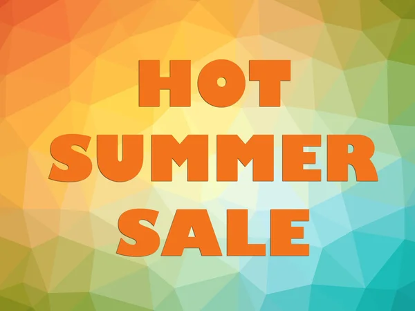 Hot summer seasonal sale banner orange letters on rainbow background