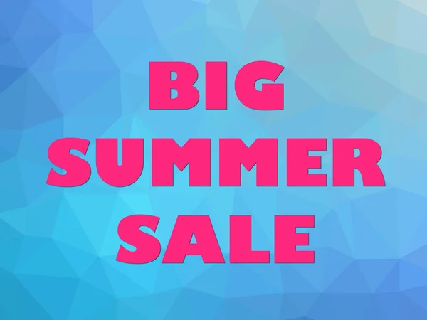 Hot summer seasonal sale banner pink letters on blue background