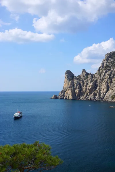 Pleasure boat in the Bay of.village Novyy Svet. Crimea.