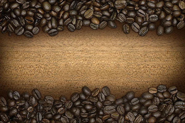 A border of coffee beans