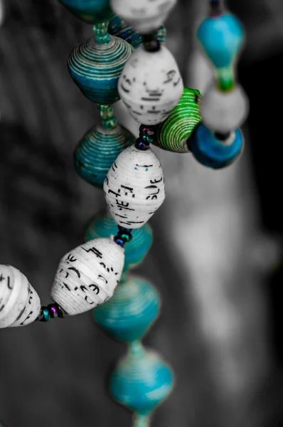 Paper beads necklaces