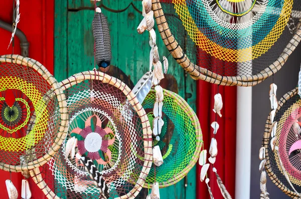 SAYULITA, MEXICO, MAY 28, 2016: hand-made twigged dreamcathers at the craft market