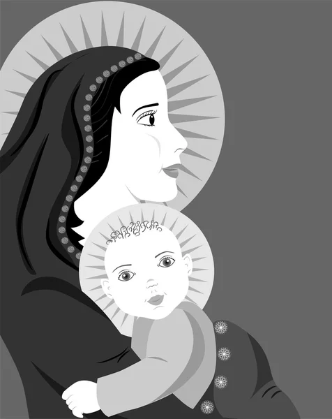 Mother and child  icon black