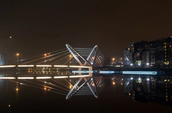 Lazarevsky Bridge Night view from the waterfront Admiral Lazarev