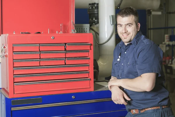 Industrial technician inside a industrial place