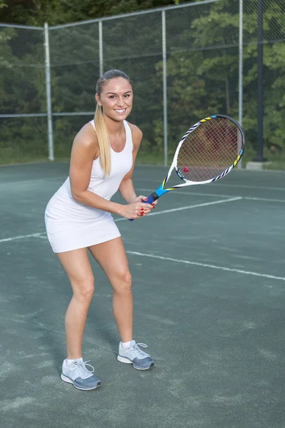 A woman tennis player