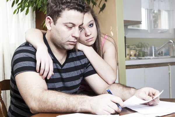 Men with financial stress at home