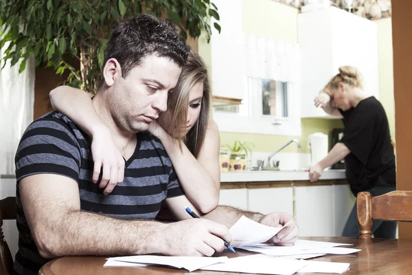 Men with financial stress at home