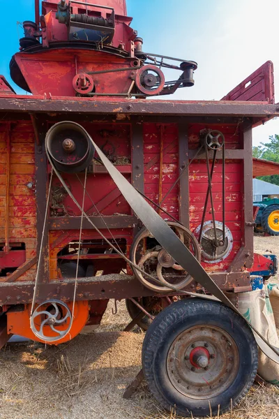 Old straw baler, agricultural vehicle, rural life