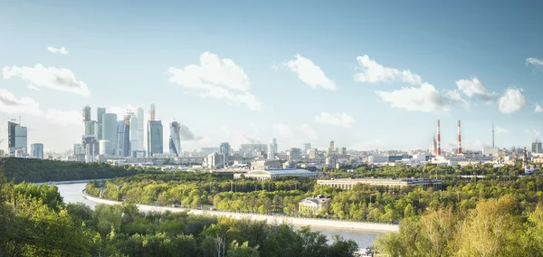 Panoramic view of Moscow city from Sparrow Hills