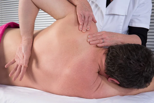 Man is getting back massage