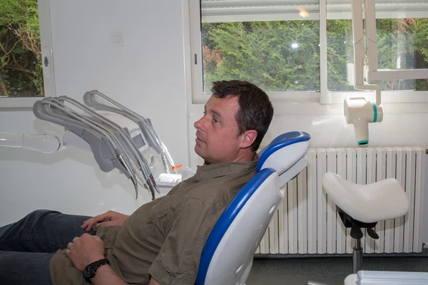 Man waiting for the dentist - medical concept