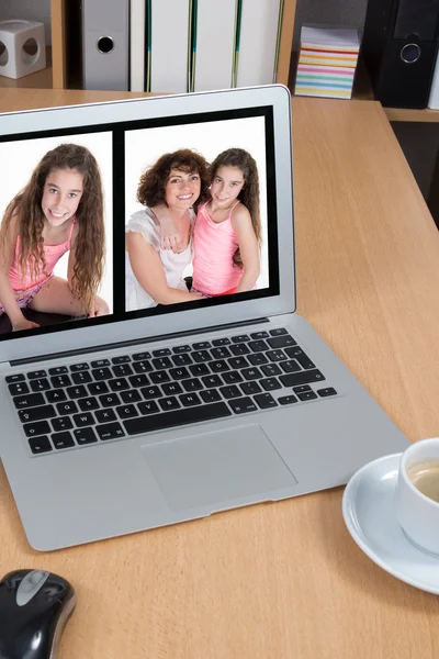Family Relationship parenting generation concept on the screen of the laptop