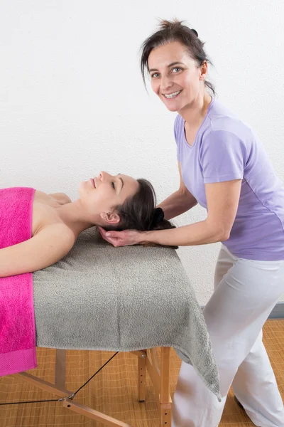 Stretching osteopathy procedure in the neck ath health center