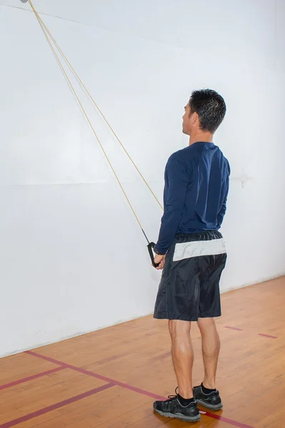 Resistance band exercise for posture strength