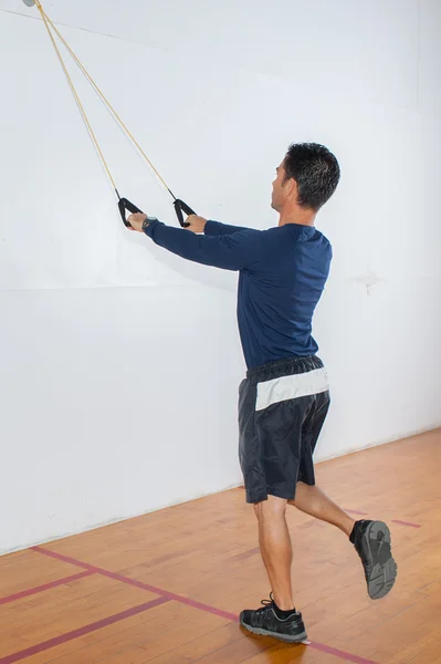 Resistance band exercise for balance and core