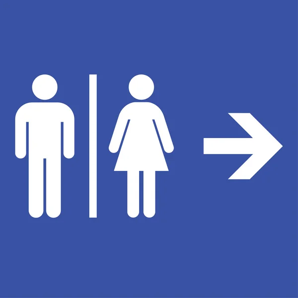 Toilet flat icon and arrow. Vector illustration eps10